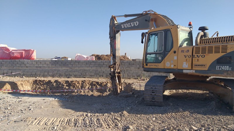 Tyre shredder work at Barka for Oman Environmental Services Holding Company